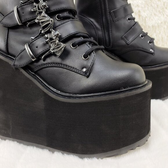 Swing 103 Goth Punk Platform Wedge Ankle Boots - Picture 14 of 14